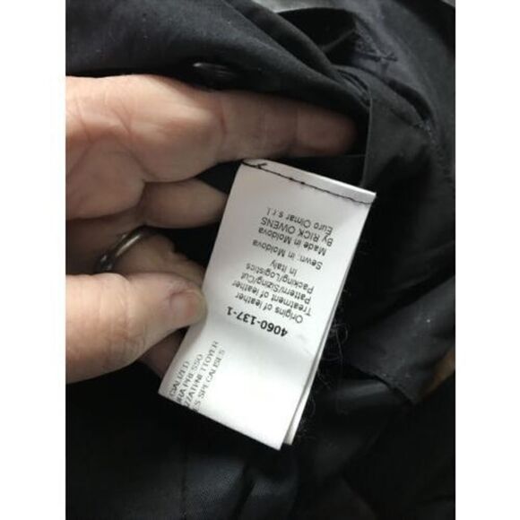 Rick Owens Kangaroo leather jacket Women 8 BLACK Double Button Pockets Lined - Picture 11 of 15